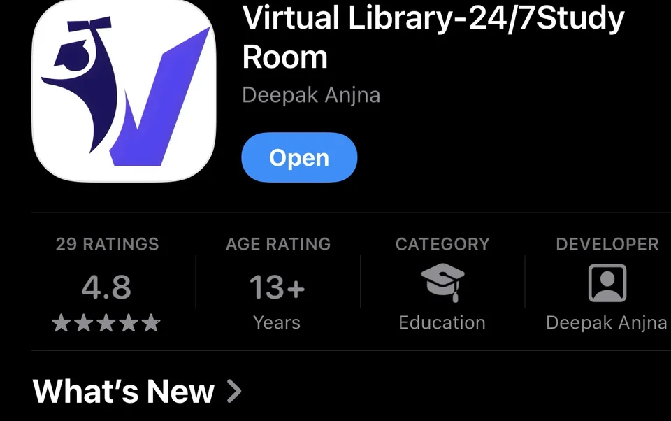 Virtual Library-24/7 Study Room app on the App Store, rated 4.8 from 29 ratings