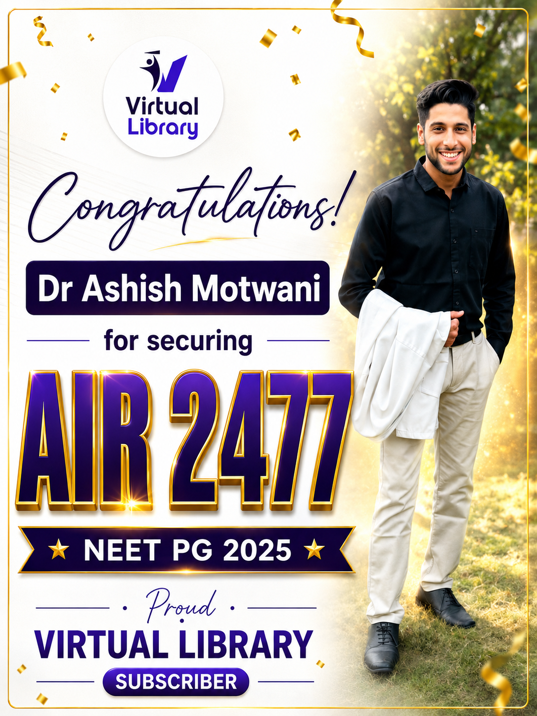 Dr. Ashish Motwani, AIR 2477 | NEET-PG 2025