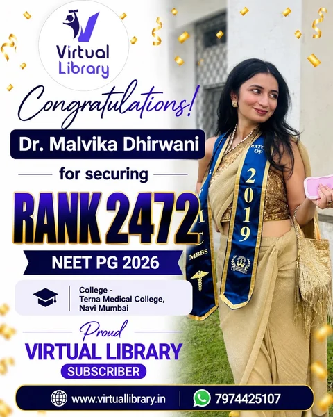 Dr. Malvika Dhirwani, All India Rank 2472, NEET PG 2026