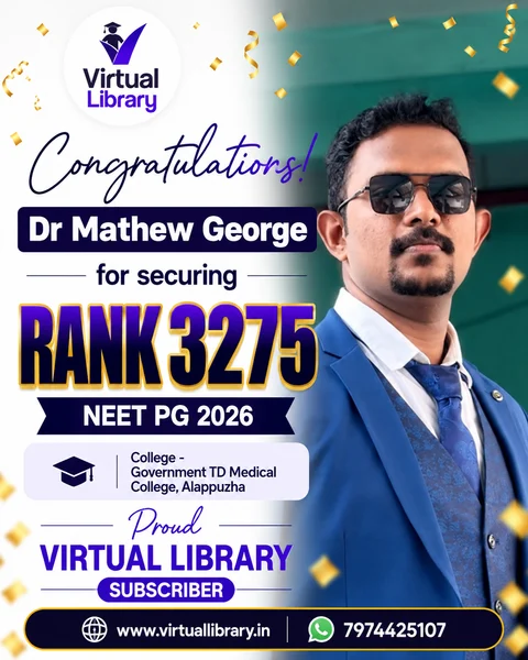 Dr. Mathew George, All India Rank 3275, NEET PG 2026